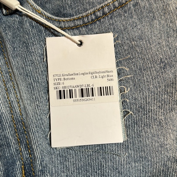 NWT Meshki Kira Raw Hem Longline Boyfriend Shorts - Picture 3 of 7